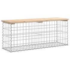 Banc de jardin design de gabion 103x31,5x42 bois massif de pin