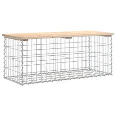 Banc de jardin design de gabion 103x44x42 cm bois massif de pin