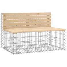 Banc de jardin design de gabion 103x70x65 cm bois massif de pin