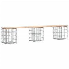 Banc de jardin design de gabion 203x31x42 cm bois massif de pin