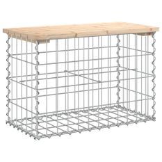 Banc de jardin design de gabion 63x31,5x42cm bois massif de pin