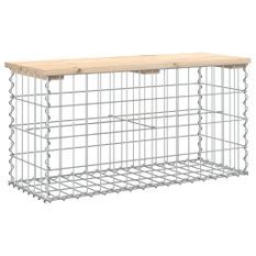 Banc de jardin design de gabion 83x31,5x42cm bois massif de pin