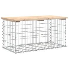 Banc de jardin design de gabion 83x44x42 cm bois massif de pin