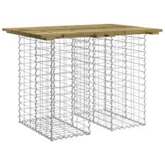 Banc de jardin design gabion 100x70x72 cm bois de pin imprégné