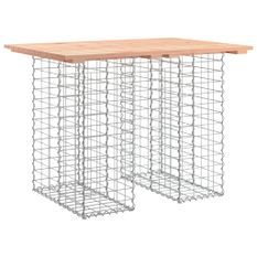 Banc de jardin design gabion 100x70x72cm bois massif de douglas