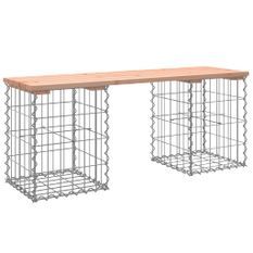 Banc de jardin design gabion 103x31x42cm bois massif de douglas