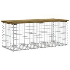 Banc de jardin design gabion 103x44x42 cm bois de pin imprégné