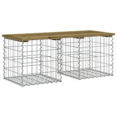 Banc de jardin design gabion 103x44x42 cm bois de pin imprégné