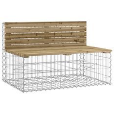 Banc de jardin design gabion 103x70x65 cm bois de pin imprégné