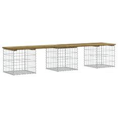 Banc de jardin design gabion 203x44x42 cm bois de pin imprégné