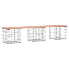 Banc de jardin design gabion 203x44x42cm bois massif de douglas