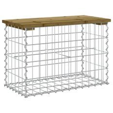 Banc de jardin design gabion 63x31,5x42 cm bois de pin imprégné