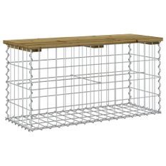 Banc de jardin design gabion 83x31,5x42 cm bois de pin imprégné