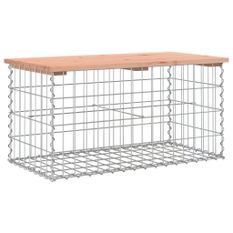 Banc de jardin design gabion 83x44x42 cm bois massif de douglas