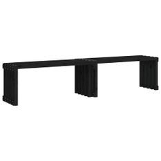 Banc de jardin extensible noir 212,5x40,5x45 cm bois massif pin