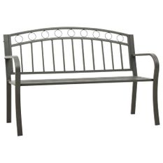 Banc de jardin Gris 120 cm Acier