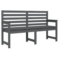 Banc de jardin gris 159,5x48x91,5 cm bois massif de pin