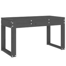 Banc de jardin gris 80x38x45 cm bois massif de pin