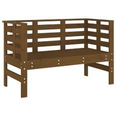 Banc de jardin marron miel 111,5x53x71 cm bois massif de pin