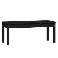 Banc de jardin noir 109x44x45 cm bois massif de pin