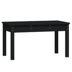 Banc de jardin noir 80x44x45 cm bois massif de pin