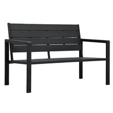 Banc de jardin polyéthylène et métal noir Nesly