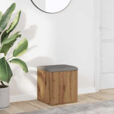 Banc de rangement chêne artisanal 42x42x45 cm bois d'ingénierie