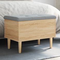 Banc de rangement chêne sonoma 62x42x46 cm bois d'ingénierie