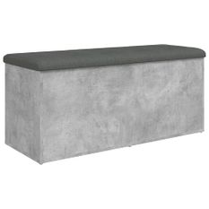 Banc de rangement gris béton 102x42x45 cm bois d'ingénierie