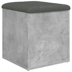 Banc de rangement gris béton 42x42x45 cm bois d'ingénierie