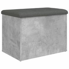 Banc de rangement gris béton 62x42x45 cm bois d'ingénierie
