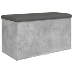 Banc de rangement gris béton 82x42x45 cm bois d'ingénierie