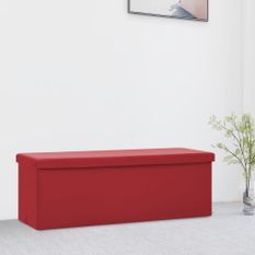 Banc de rangement pliable Rouge bordeaux PVC