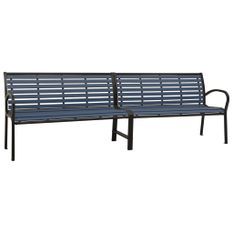 Banc double de jardin 251 cm Acier et WPC Noir