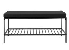 Banc en metal noir avec coussin et tablette VITA