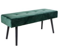 Banc en velours avec pieds acier noir SKIBY