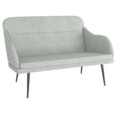 Banc Gris clair 110x76x80 cm Velours