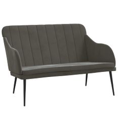 Banc Gris foncé 110x76x80 cm Velours