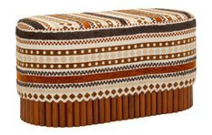 Banc ovale multicolore en tissu à motifs ethniques Madi