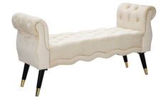 Banc Paris crème velours doré design glamour