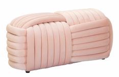 Banc velours rose noué design cosy élégant