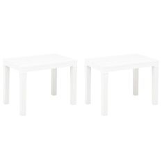 Bancs de jardin 2 pcs Blanc Plastique