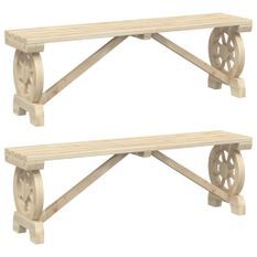 Bancs de jardin 2 pcs bois de sapin massif