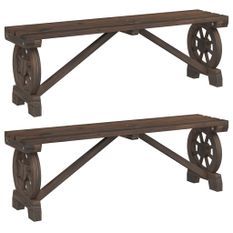 Bancs de jardin 2 pcs bois de sapin massif