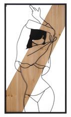 Bande murale -a- fer et bois cm 50x2x90