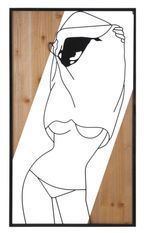 Bande murale -b- fer et bois cm 50x2x90