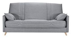 Banquette clic clac tissu 130x190 cm matelas Bultex 14 cm avec rangement Balia