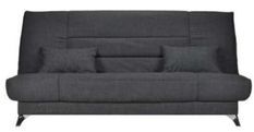 Banquette Clic-clac tissu 130x190 cm matelas Starflex 13 cm avec rangement Malax