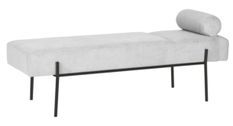 Banquette moderne en tissu et métal noir laqué BARCALO 140 cm
