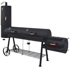Barbecue au charbon de bois avec étagère inférieure Noir XXXL